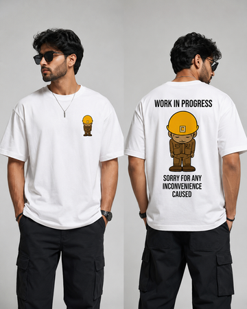 Virat Kohli Airport Look Inspired Work in Progress T-Shirt – Premium Cotton Oversized Tee for Everyday Wear
