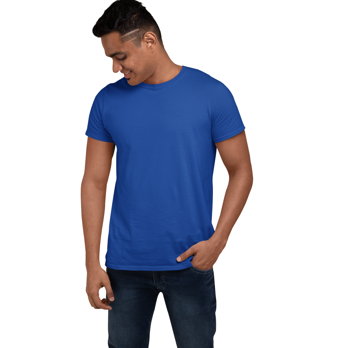 Men's Round Neck Plain T-Shirt Royal Blue