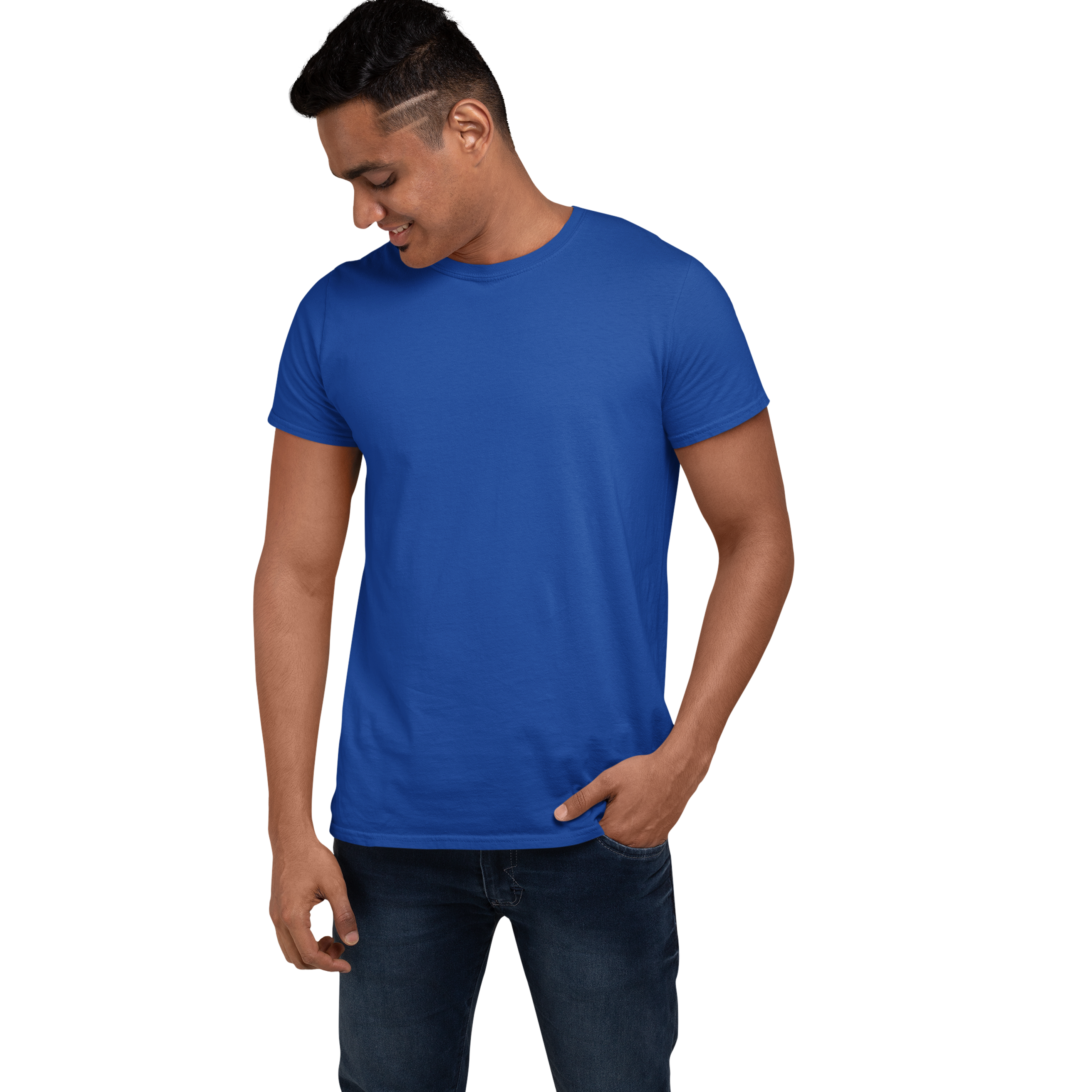 Men's Round Neck Plain T-Shirt Royal Blue