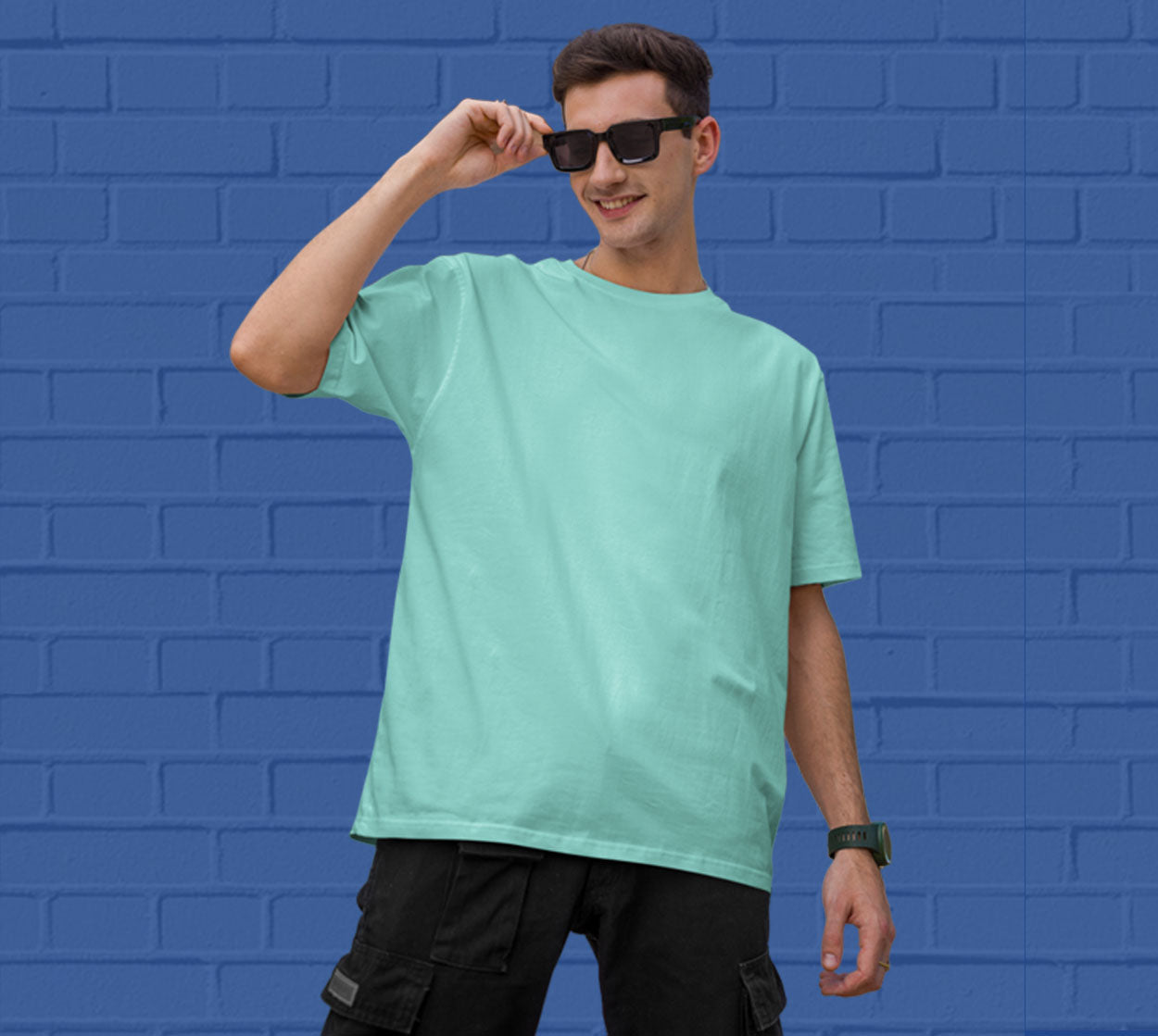 PLAIN OVERSIZED T SHIRTS -Mint 240 GSM