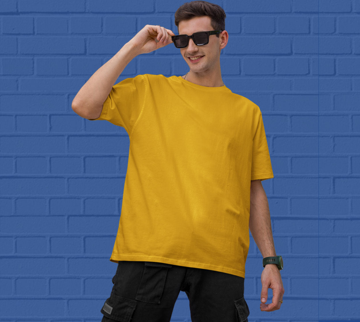 PLAIN OVERSIZED T SHIRTS -Musturd Yellow 240 GSM