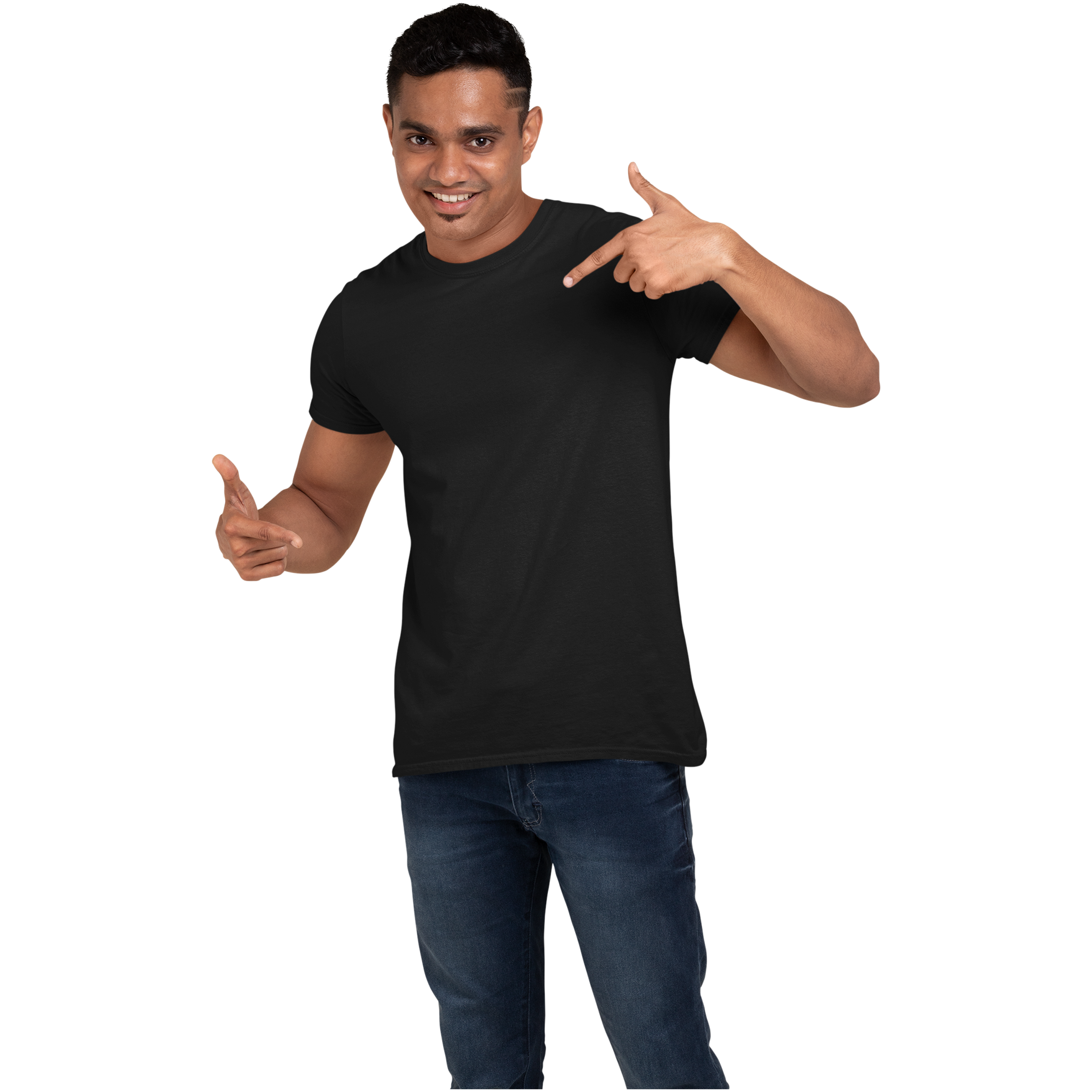 Men's Round Neck Plain T-Shirt Black