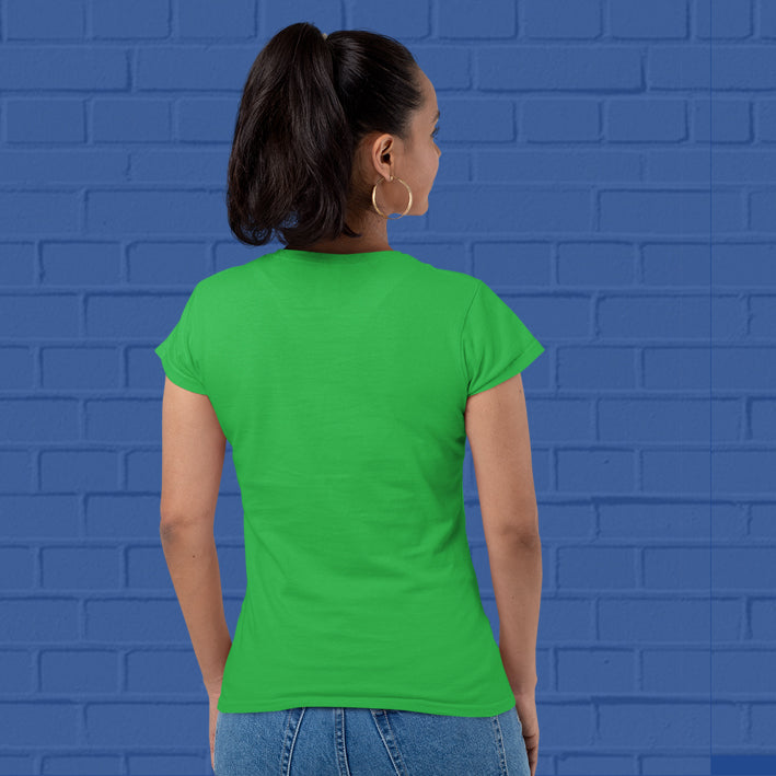 Women's Plain Round Neck T-shirt Flag Green– Hawkty