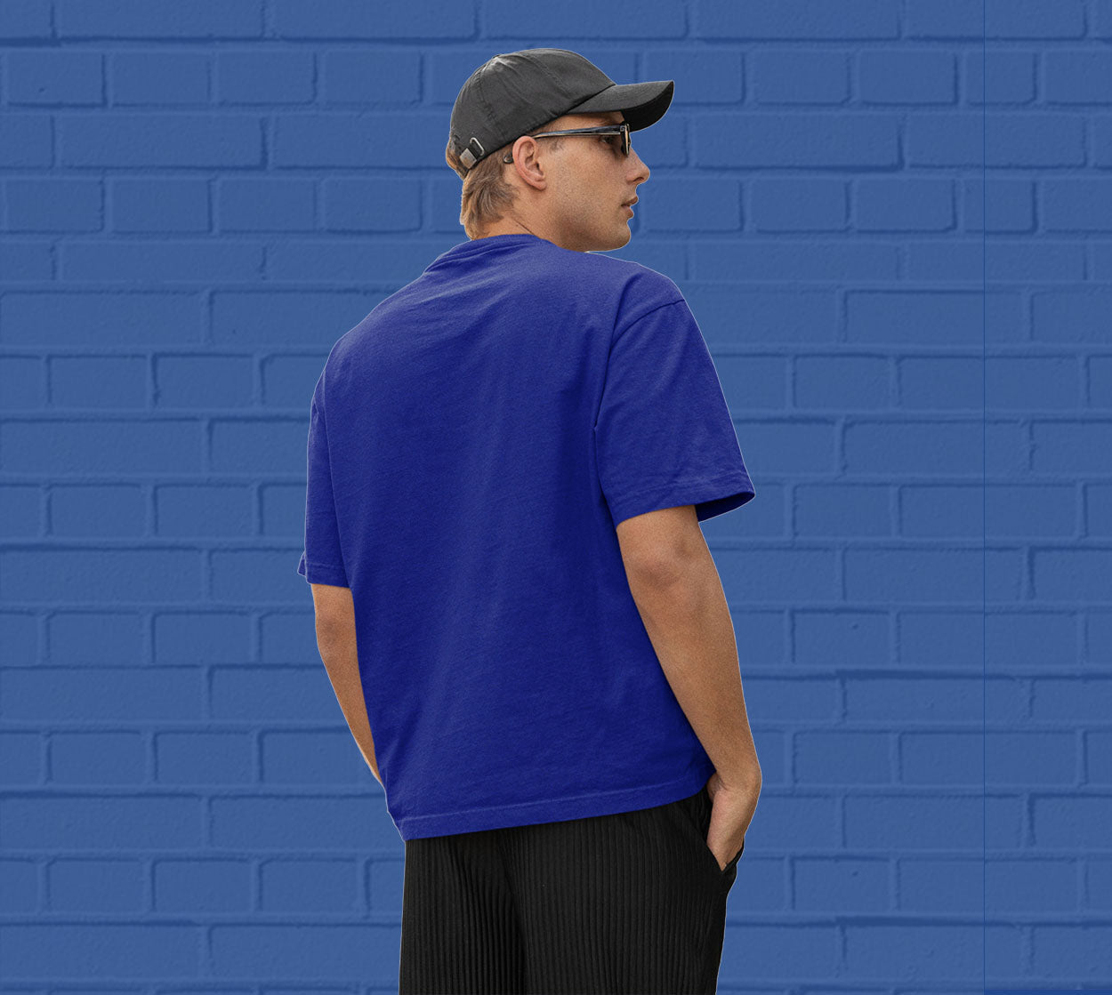 Shop Men s Royal Blue  Oversized Tshirt 