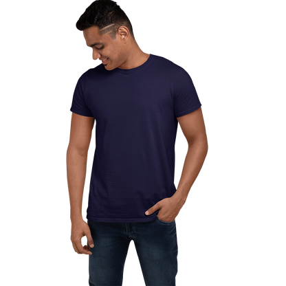 Men's Round Neck Plain T-Shirt- NAVY BLUE