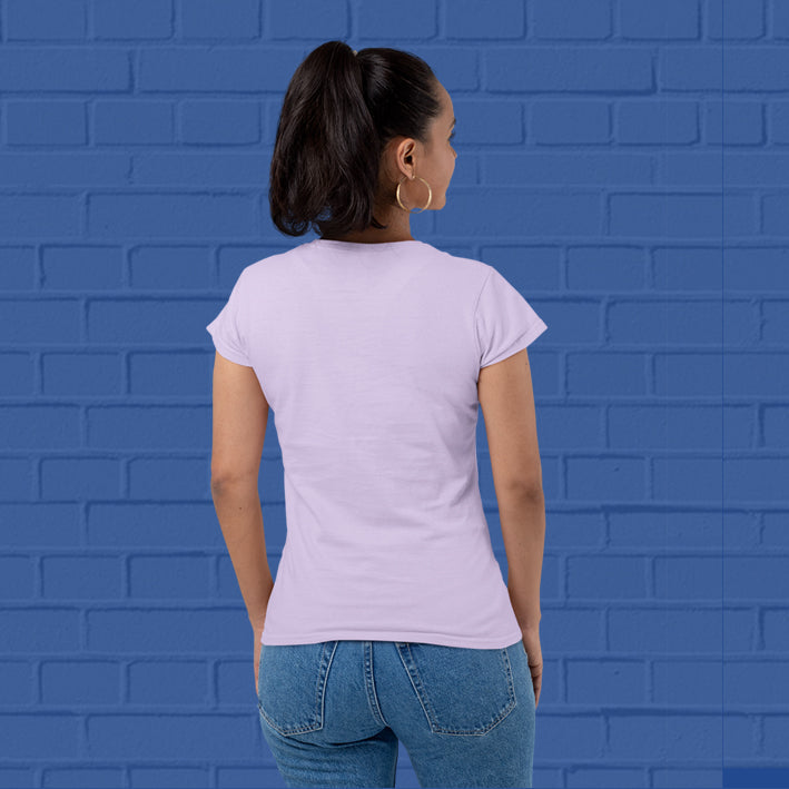 Women's Plain Round Neck T-shirt Lavender– Hawkty