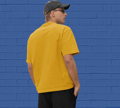 PLAIN OVERSIZED T SHIRTS -Musturd Yellow 240 GSM