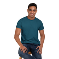 Men's Round Neck Plain T-Shirt Petrol Blue