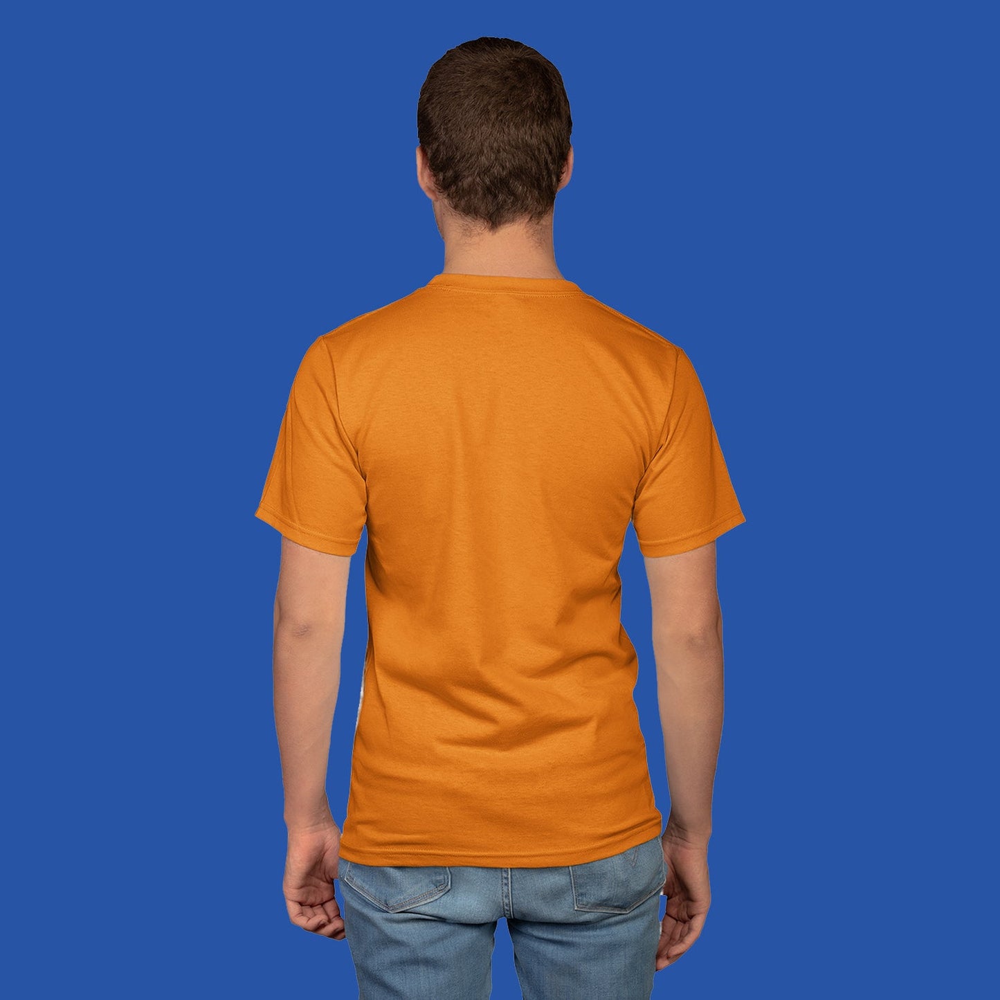 Men's Round Neck Plain T-Shirt Orange