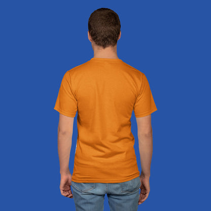 Men's Round Neck Plain T-Shirt Orange