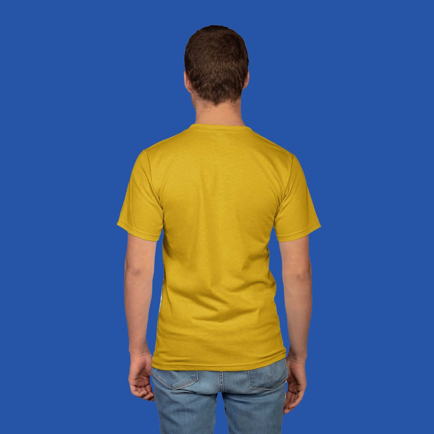 Men's Round Neck Plain T-Shirt Musturd Yellow