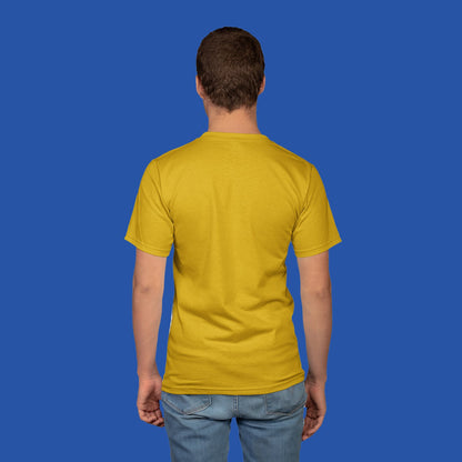 Men's Round Neck Plain T-Shirt Musturd Yellow