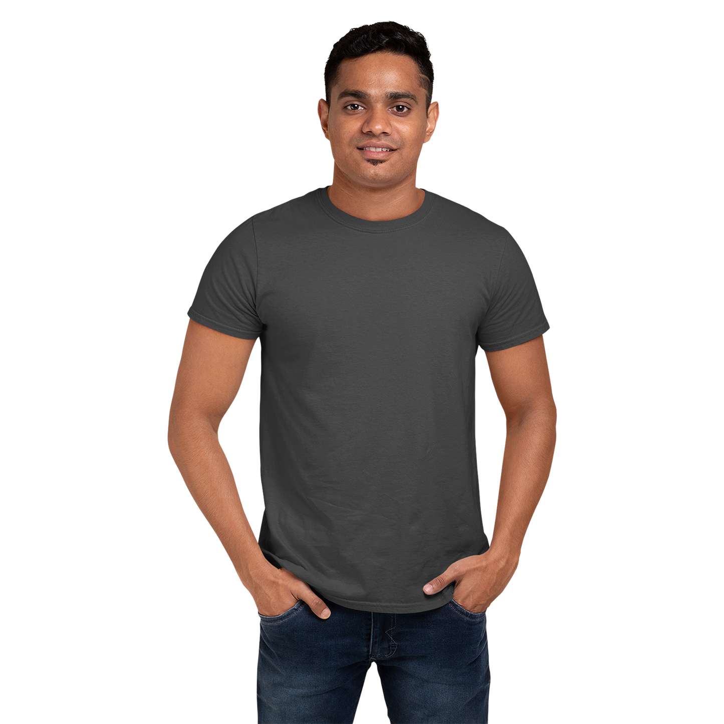 Men's Round Neck Plain T-Shirt Steel Grey