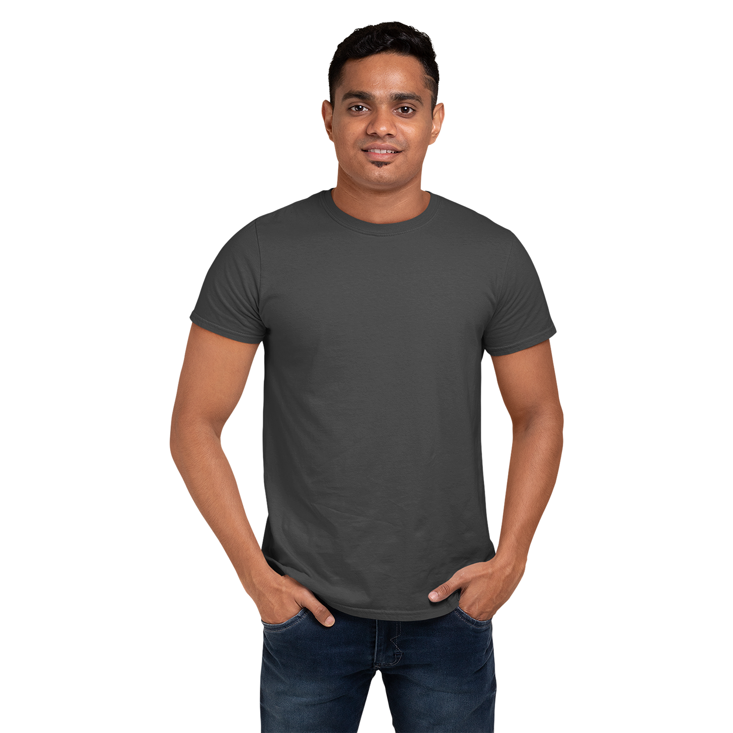 Men's Round Neck Plain T-Shirt Steel Grey