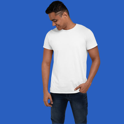 Men's Round Neck Plain T-Shirt white