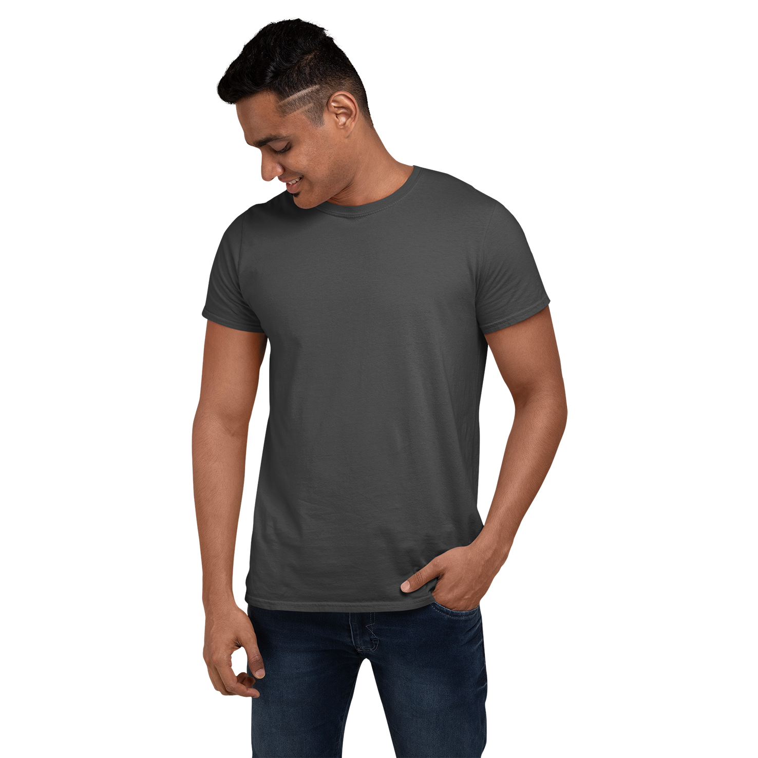 Men's Round Neck Plain T-Shirt Steel Grey