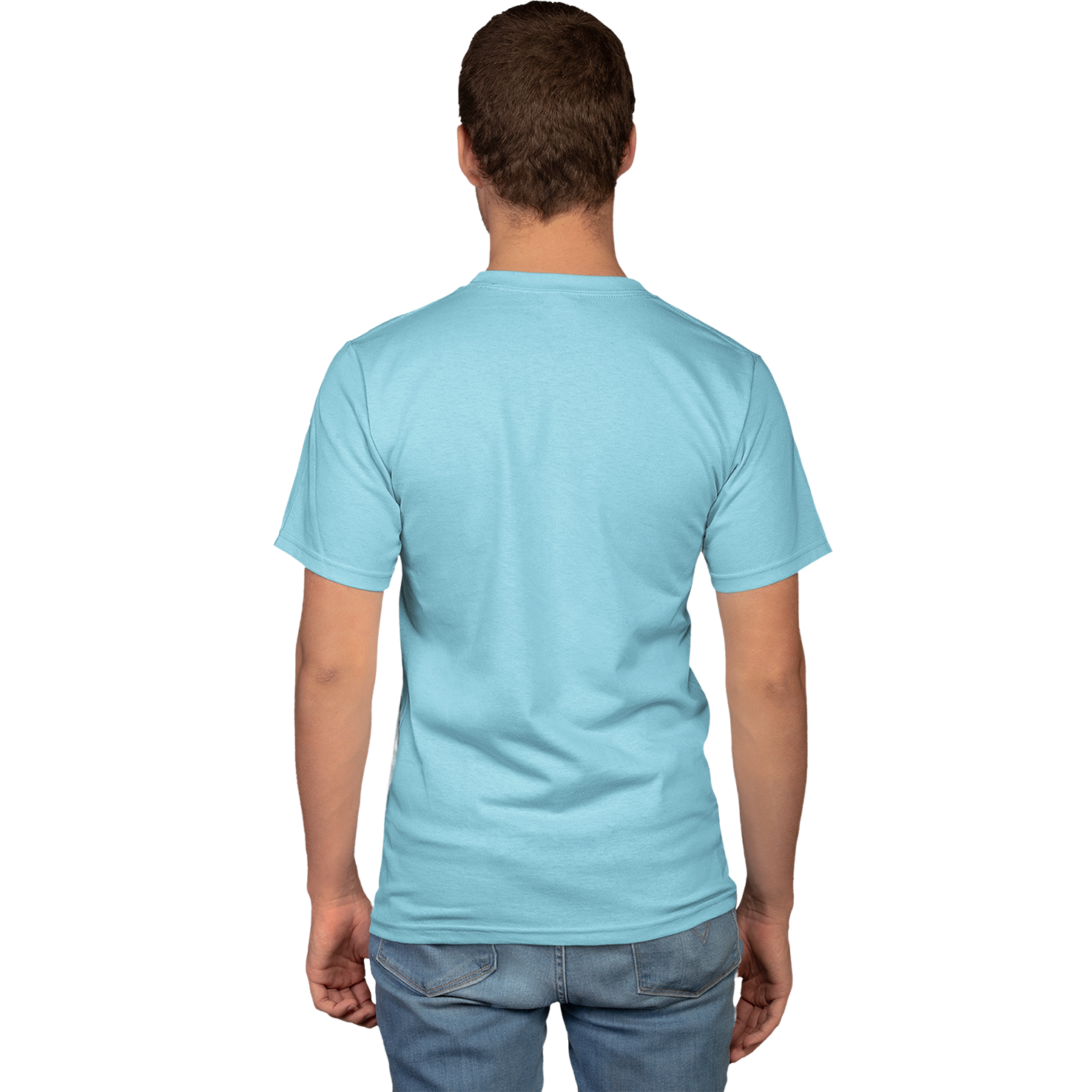 Men's Round Neck Plain T-Shirt  Sky Blue