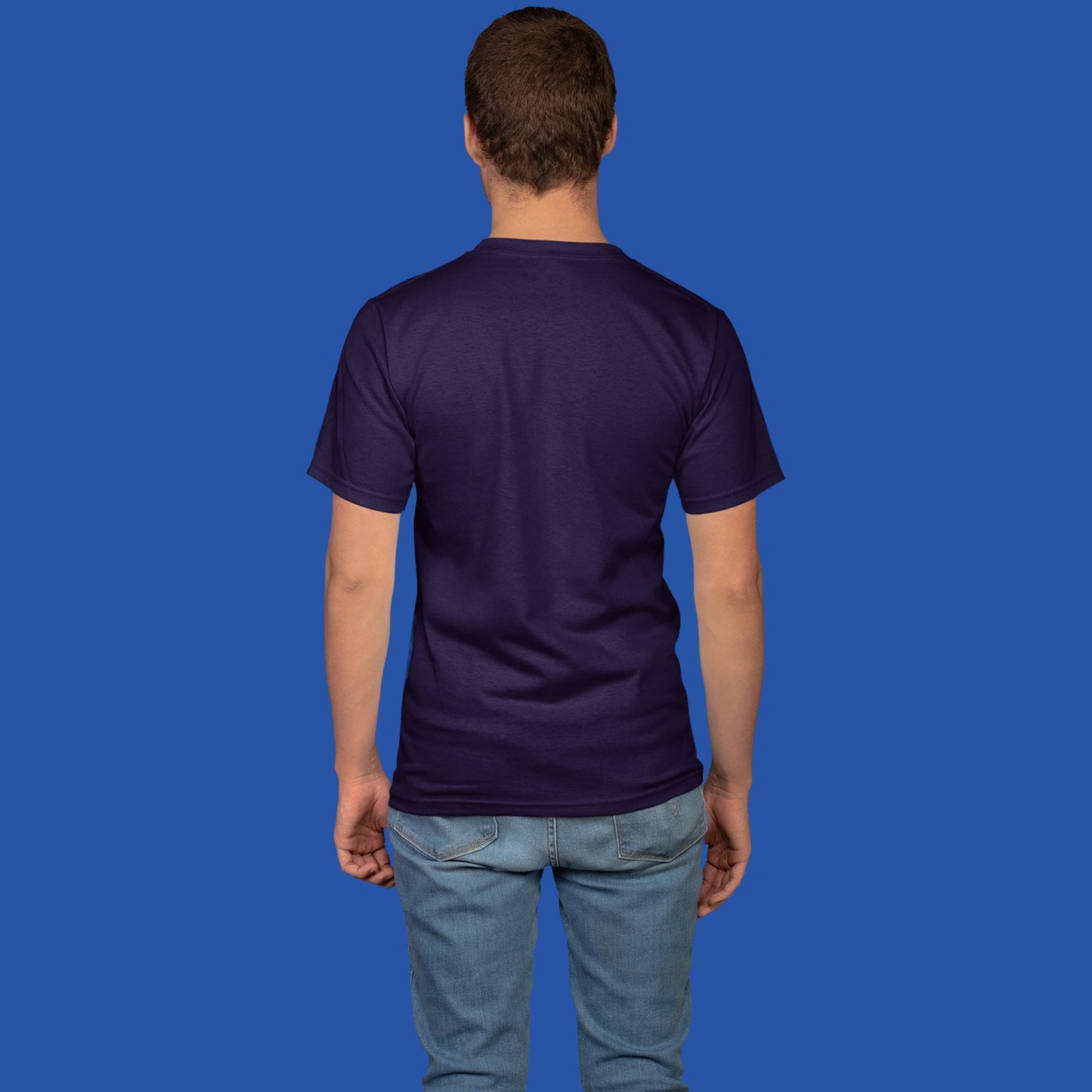 Men's Round Neck Plain T-Shirt- NAVY BLUE