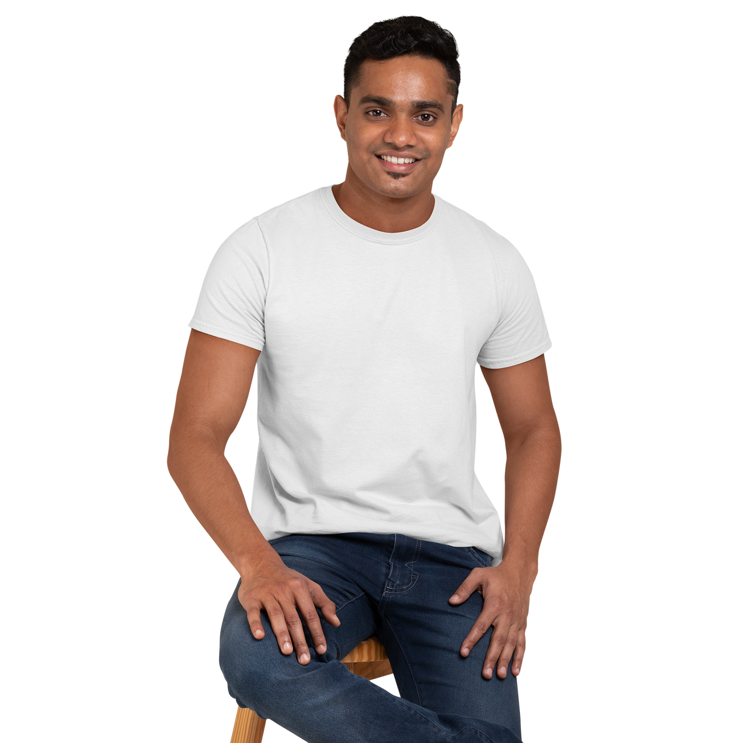 Men's Round Neck Plain T-Shirt white