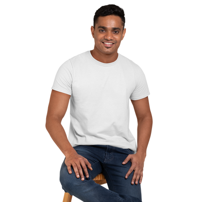 Men's Round Neck Plain T-Shirt white