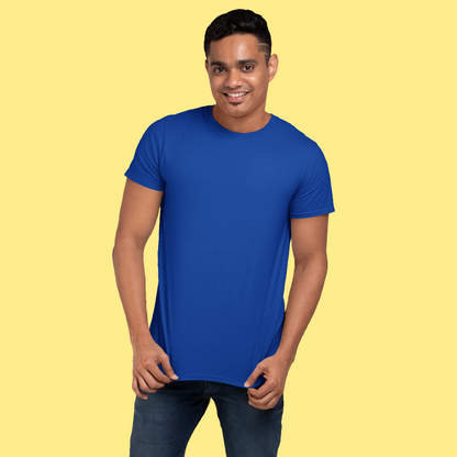 Men's Round Neck Plain T-Shirt Royal Blue