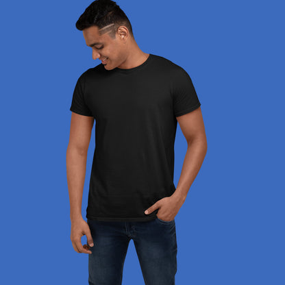 Men's Round Neck Plain T-Shirt Black