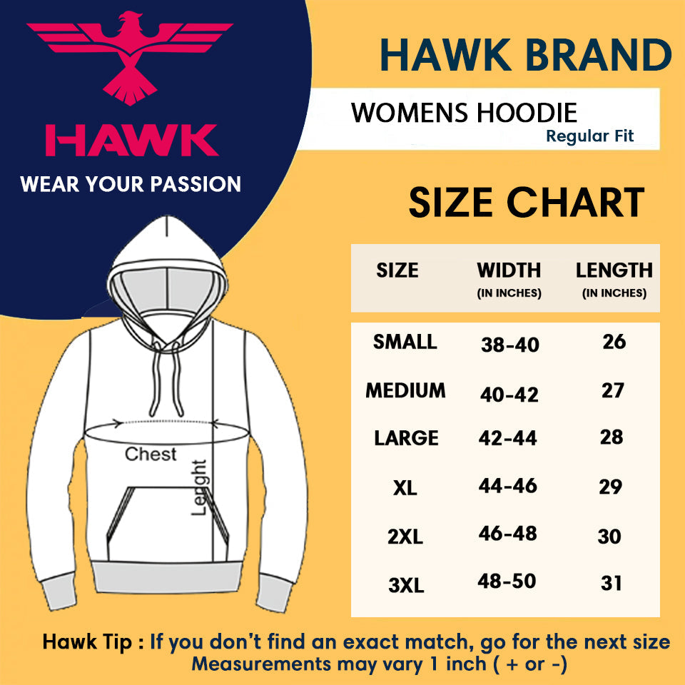 Women Hoodies SIZE CHART