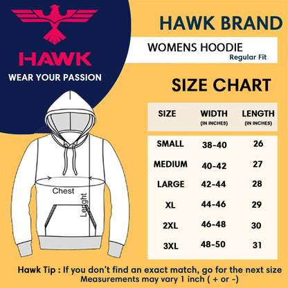 Women Hoodies SIZE CHART