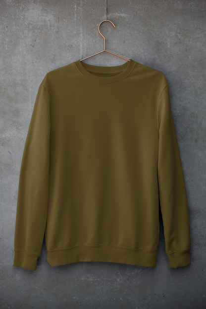 PLAIN UNISEX SWEATSHIRT - OLIVE GREEN