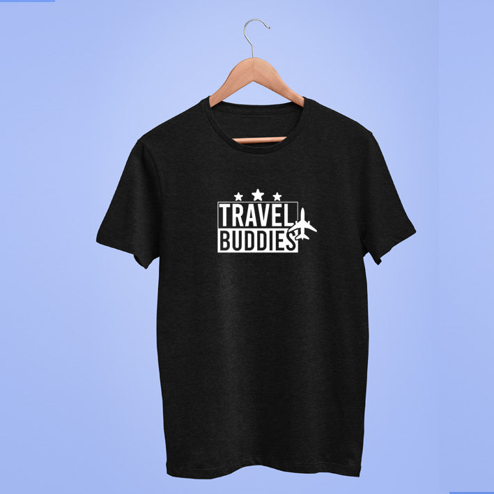 Travel Buddies T-shirt for Men - Black