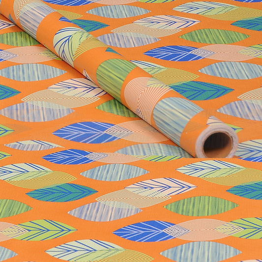 Decorative Orange Base Multicolor Wallpaper