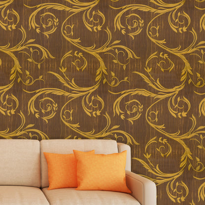 Decorative Brown and Gold Wallpaper for office space