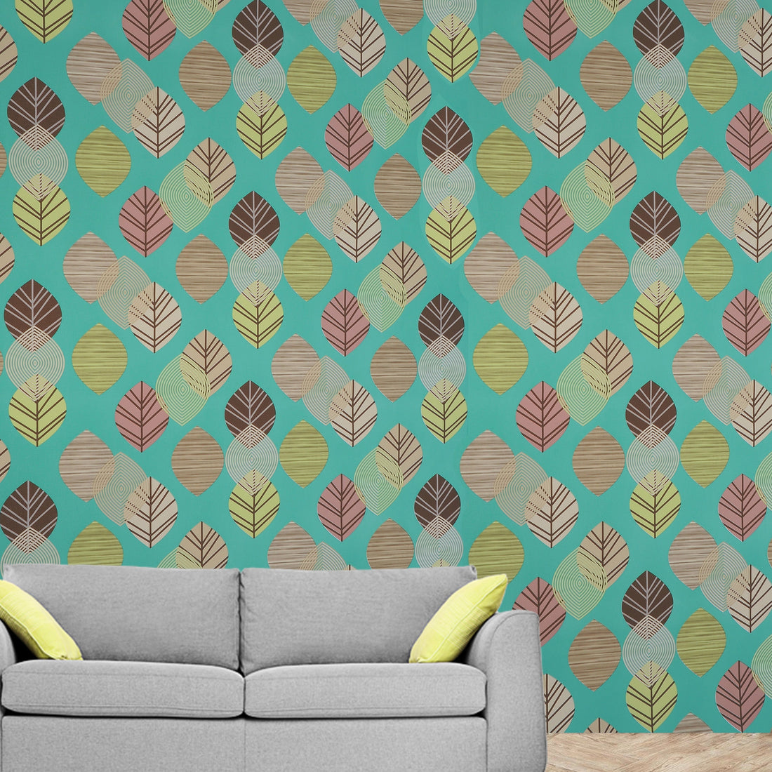 decor your home with Blue Base Multicolor Wallpaper