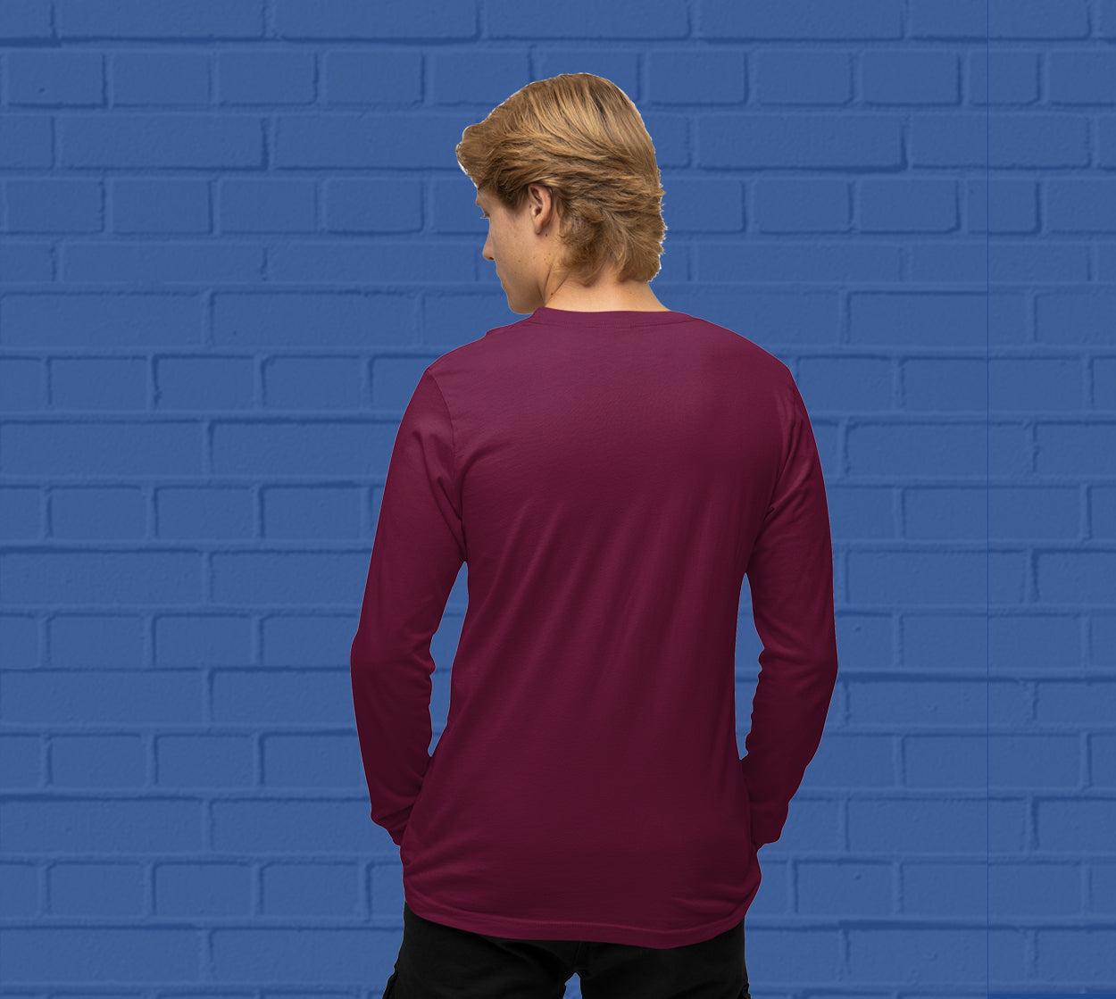 Maroon Full Sleeve Shirt | Round Neck T-Shirt – goatprints