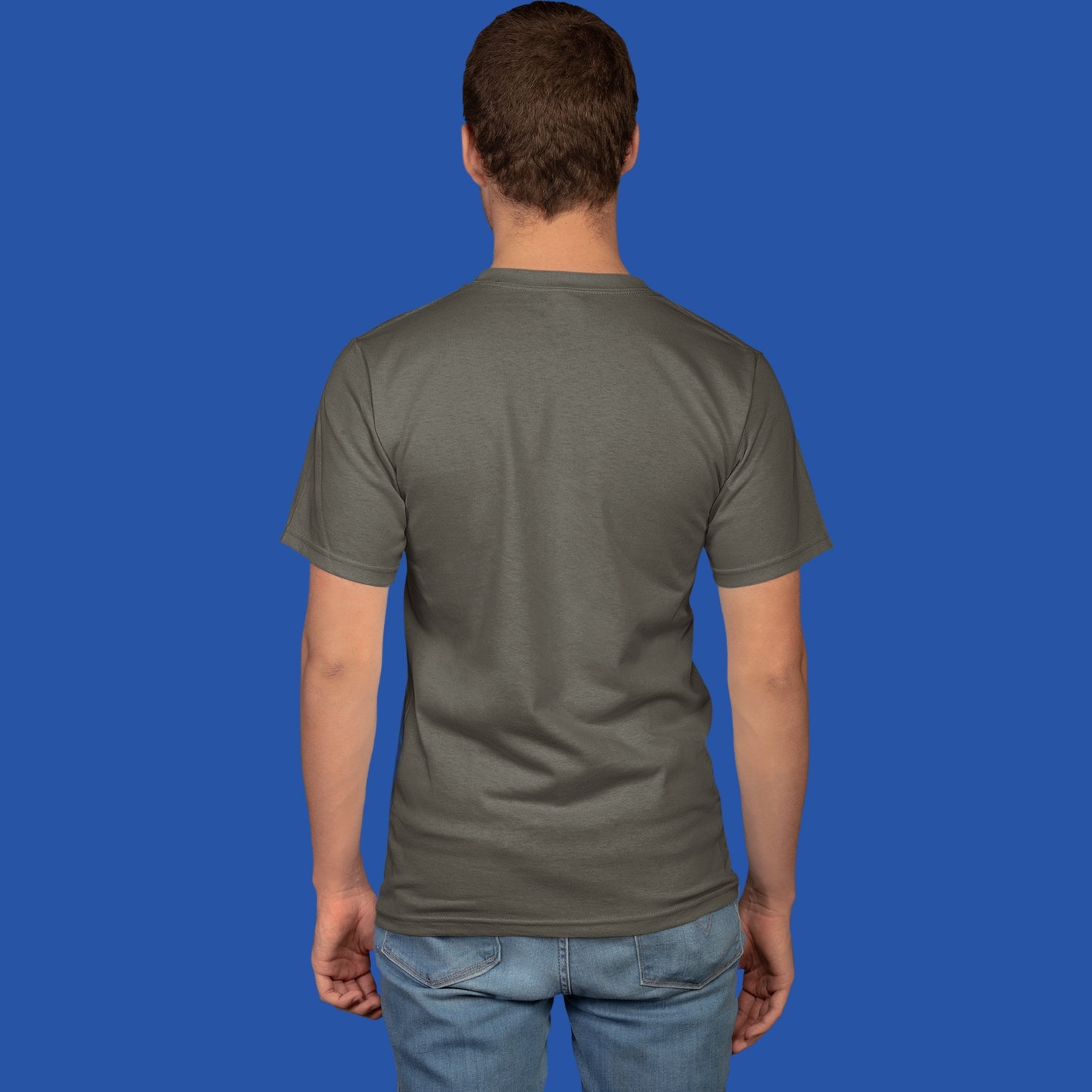 Men's Round Neck Plain T-Shirt Olive Green