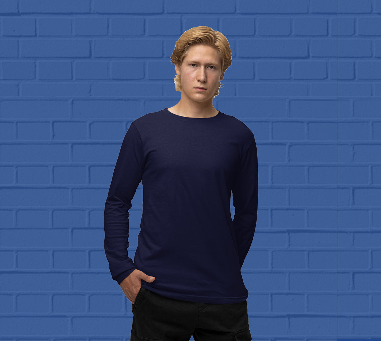 Buy mens Navy Blue Full Sleeve Shirt online at best price