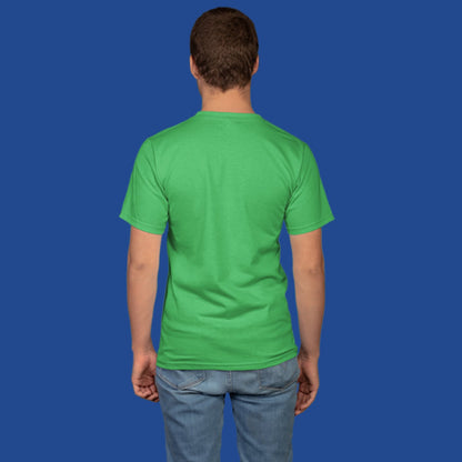 Men's Round Neck Plain T-Shirt Flag Green 