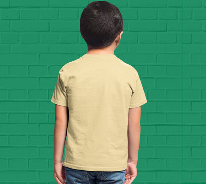 Plain Beige Kids Round Neck T-Shirt