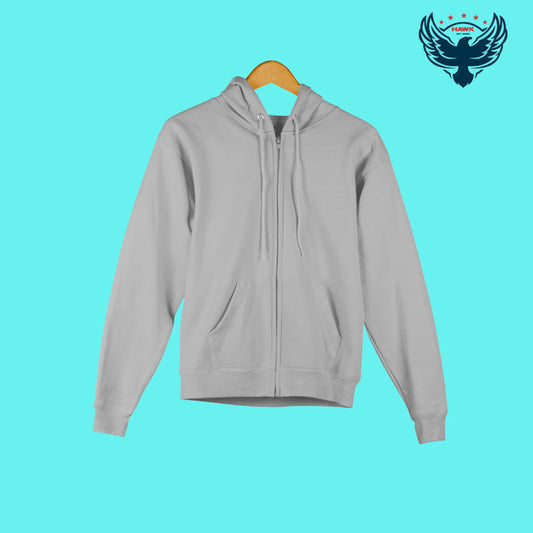 Plain Zipper Hoodie 